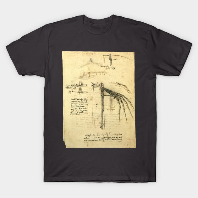 Wing of a Flying Machine by Leonardo da Vinci T-Shirt by MasterpieceCafe